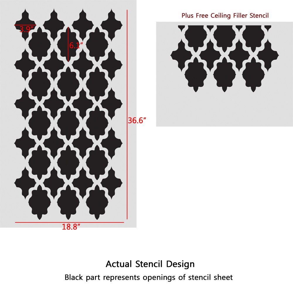 Wall Stencils Moroccan Allover Pattern Essaouira Stencil Wall Room ...