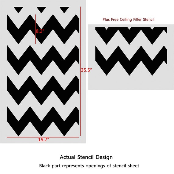 Wall Stencils Chevron Allover Airbrush Stencil Large Size Pattern