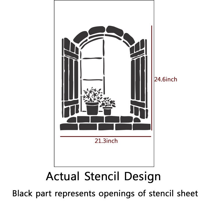 Wall Stencils Flower Window Stencil Template Even Better Than Etsy