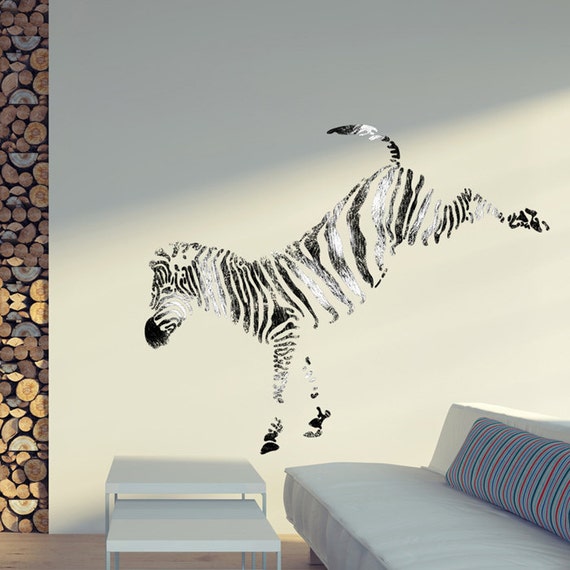 Parete stencil Zebra stencil grandi dimensioni modello per muro Graffiti  tela arte fai da te -  Italia