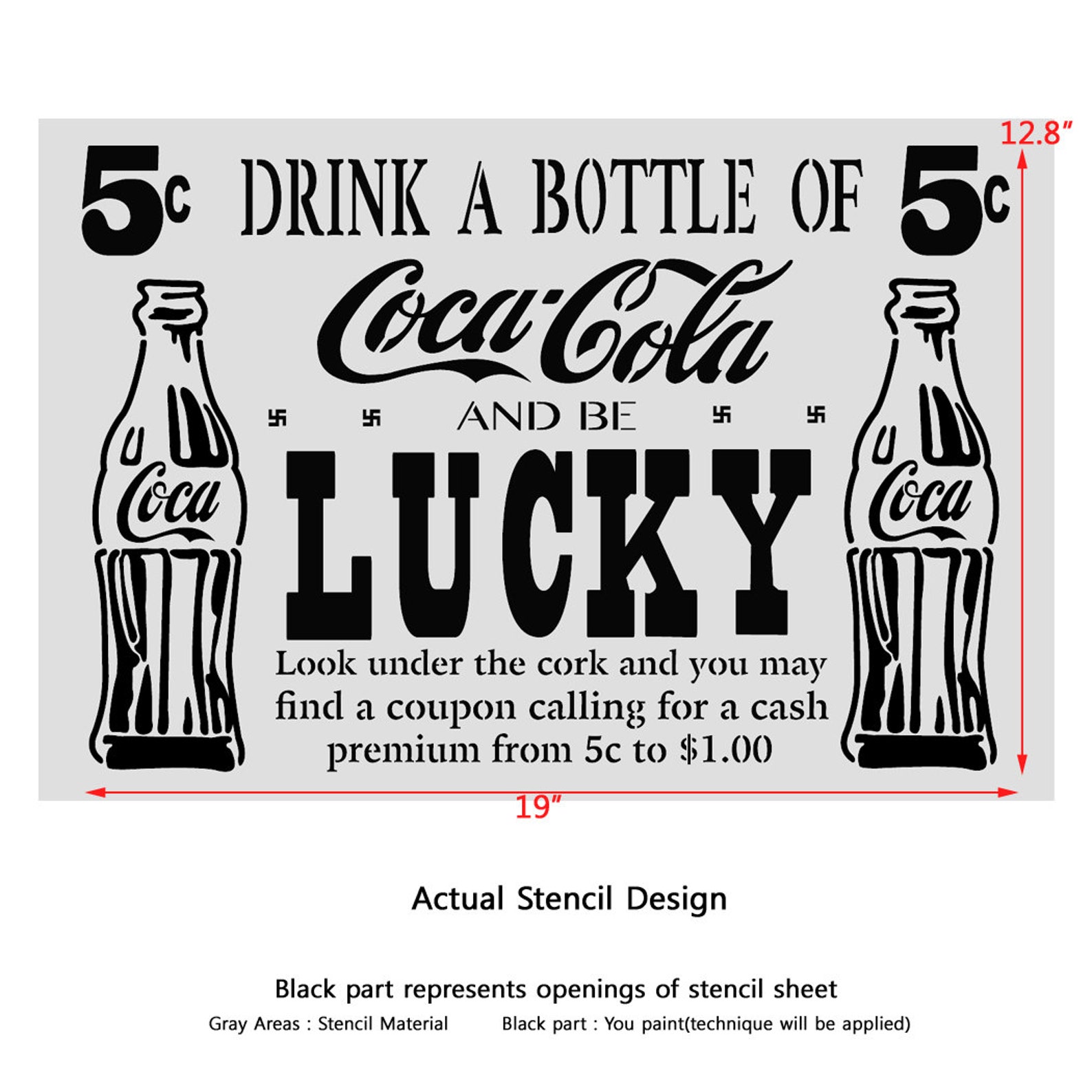 Drink a Bottle of Coca-cola and Be Lucky Stencils for Signs - Etsy