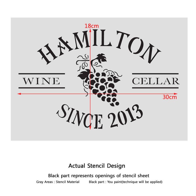 Wine Box Cellar Stencil HAMILTON Reusable Template for Etsy