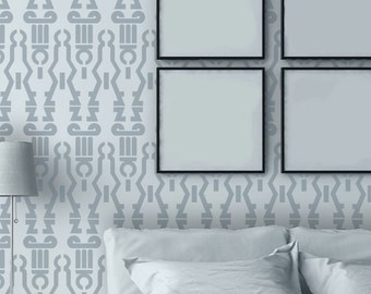 Plantilla de pared geométrica Donna, patrones de plantillas reutilizables para la decoración de paredes de acento