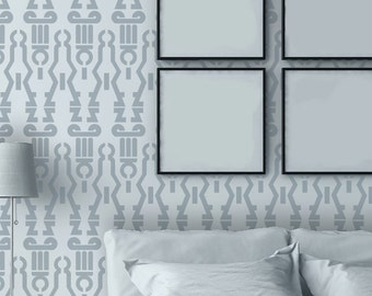 Geometric Wall Stencil Donna, Reusable Stencils Patterns for accent wall decor