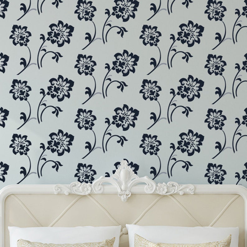 Large Wall Stencil Floral Pattern Damask Stencil for DIY Wallpaper Look ...