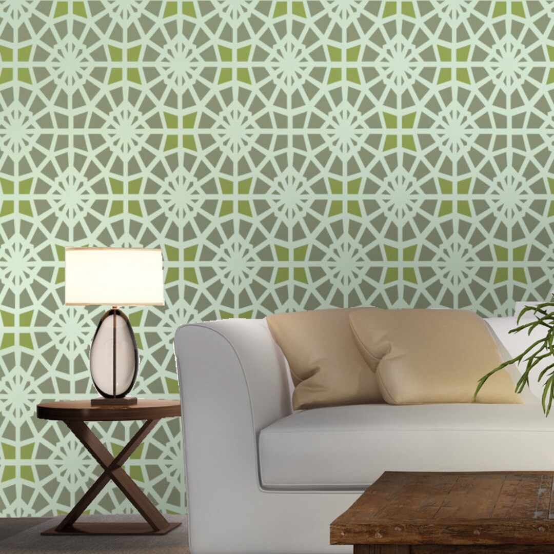 Moroccan Stencils Allover Eloise DIY Reusable Stencil Pattern for Walls ...