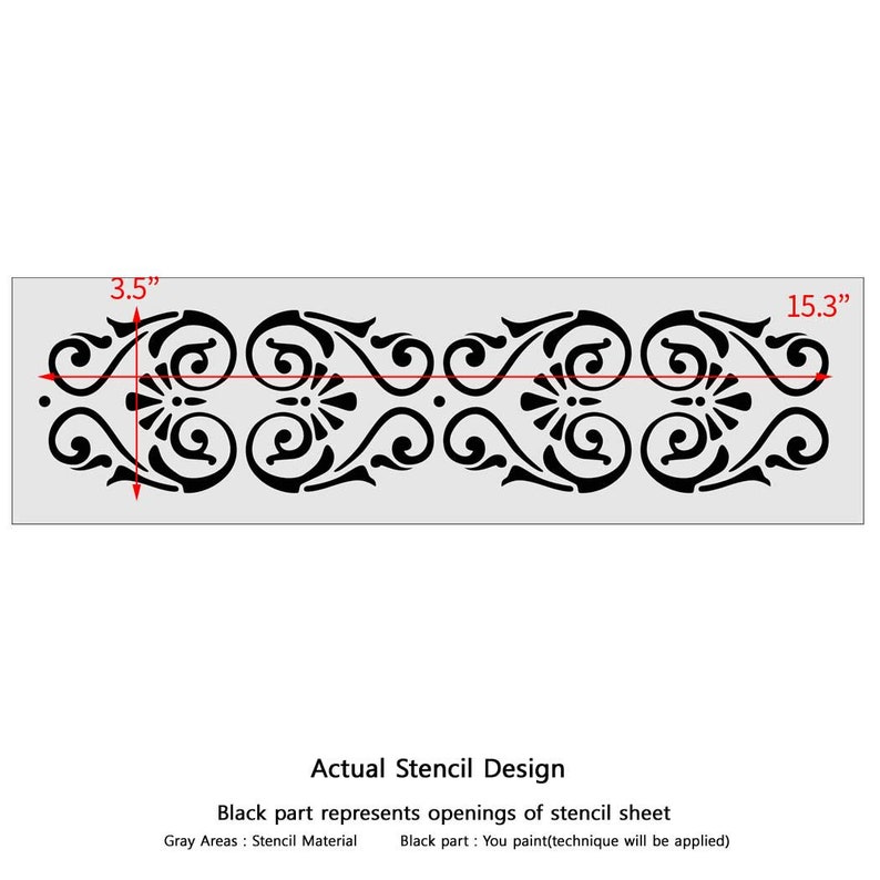 Wall Stencils Border Stencil Pattern Reusable Template for DIY Etsy