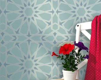 Plantillas de pared marroquíes Zelij, plantilla reutilizable para decoración de interiores de pared DIY