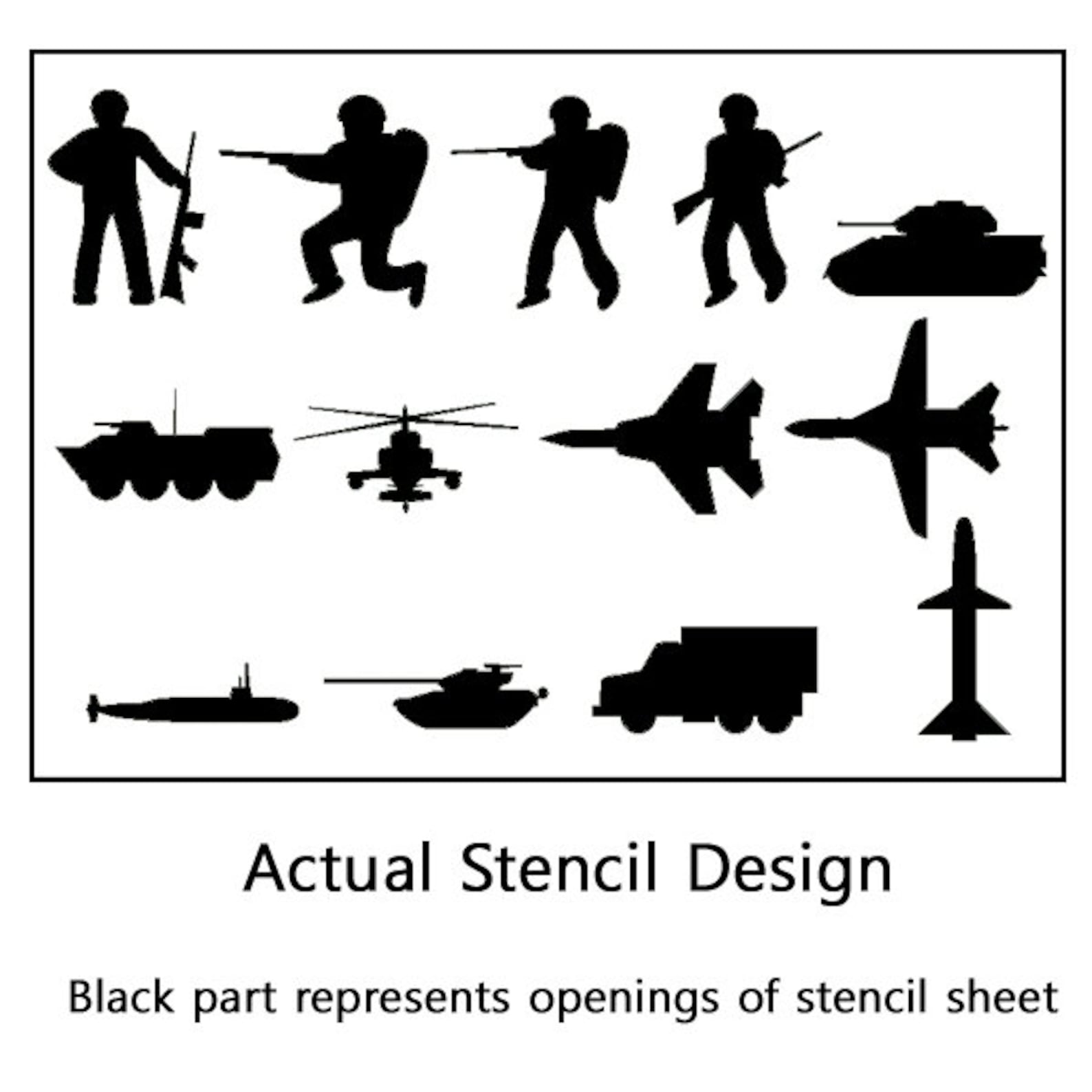 Stencils Template Military army for Scrapbooking craft | Etsy