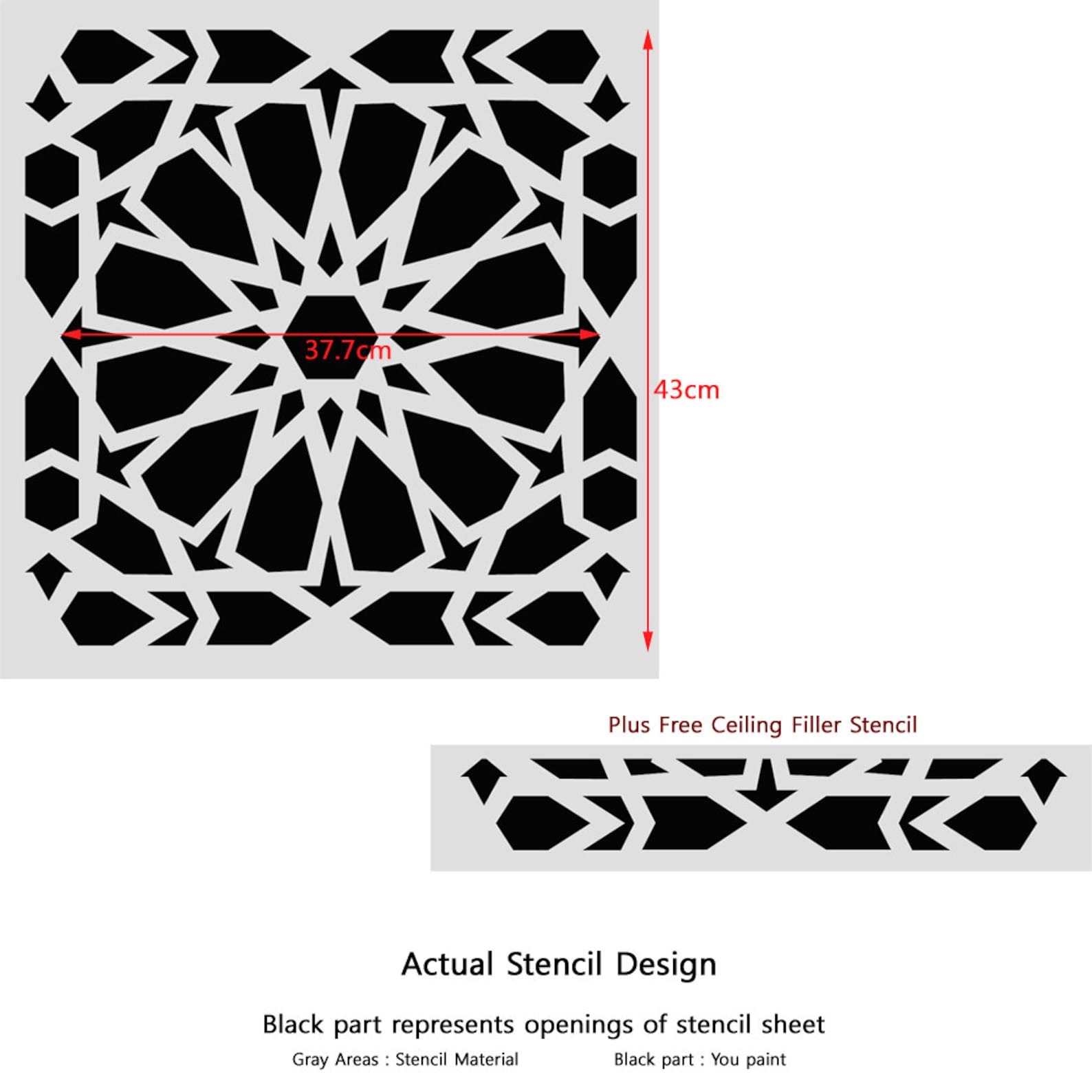 Zelij Moroccan Wall Stencils Reusable Template for DIY Decor Wall