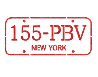 Car Number plate stencil New York for Crafting Canvas Signs decor