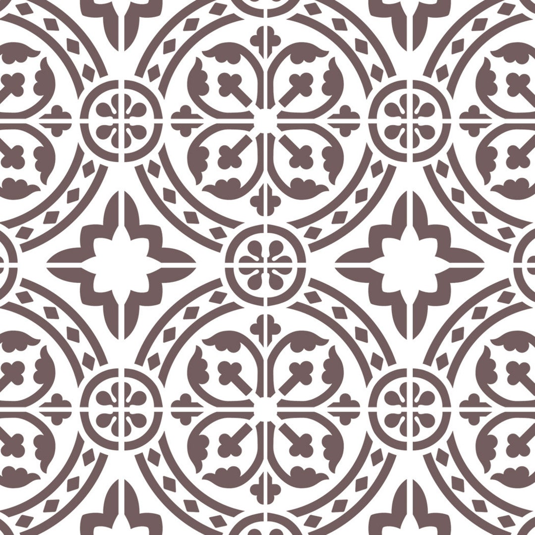 Wall Moroccan Reusable Tile Stencil T0067 for DIY Wall Decor Furniture ...