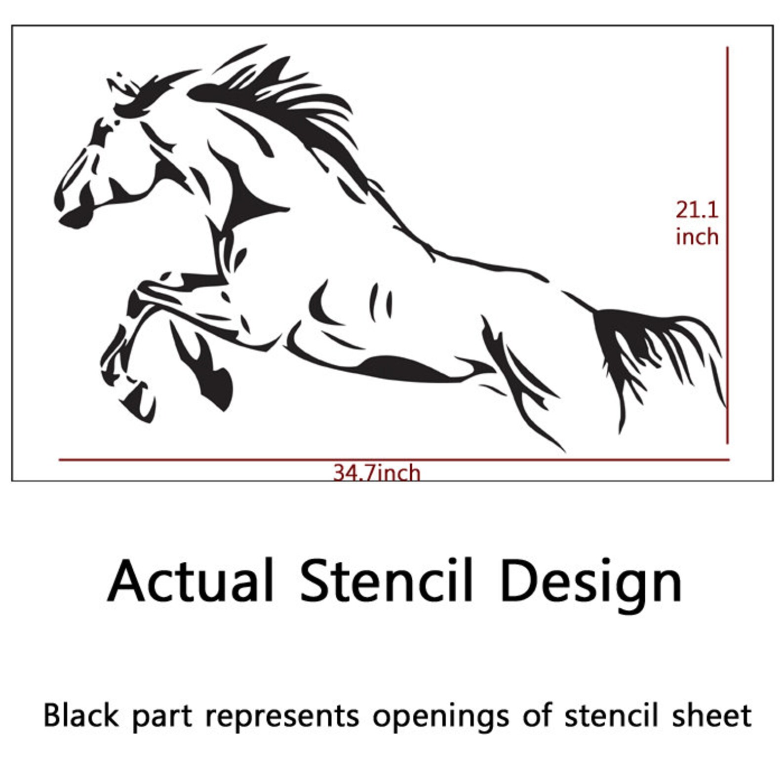 Wall Stencils Horse Stencil Large Template for DIY Room Decor Etsy