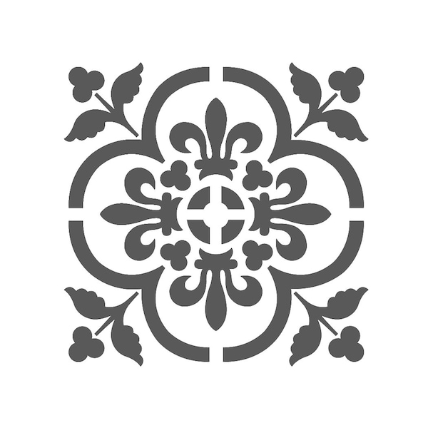 Grandes plantillas de pared damask stencil DIY patrón reutilizable decoración falso mural V0013