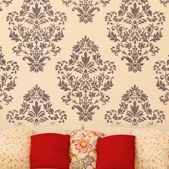 Large Wall Damask Stencil Denise Allover Stencil for Easy DIY Large Wall Damask Stencil Denise Allover Stencil for Easy DIY