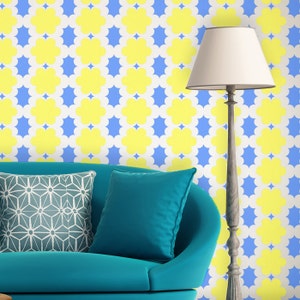 Moroccan reusable Stencil Amber Patterns for decor walls just like wallpaper