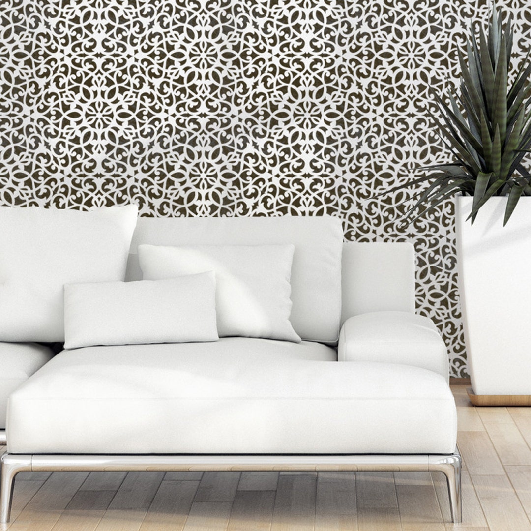 Wall Stencil Moroccan Allover Pattern Ceuta for Accent Wall Room DIY ...
