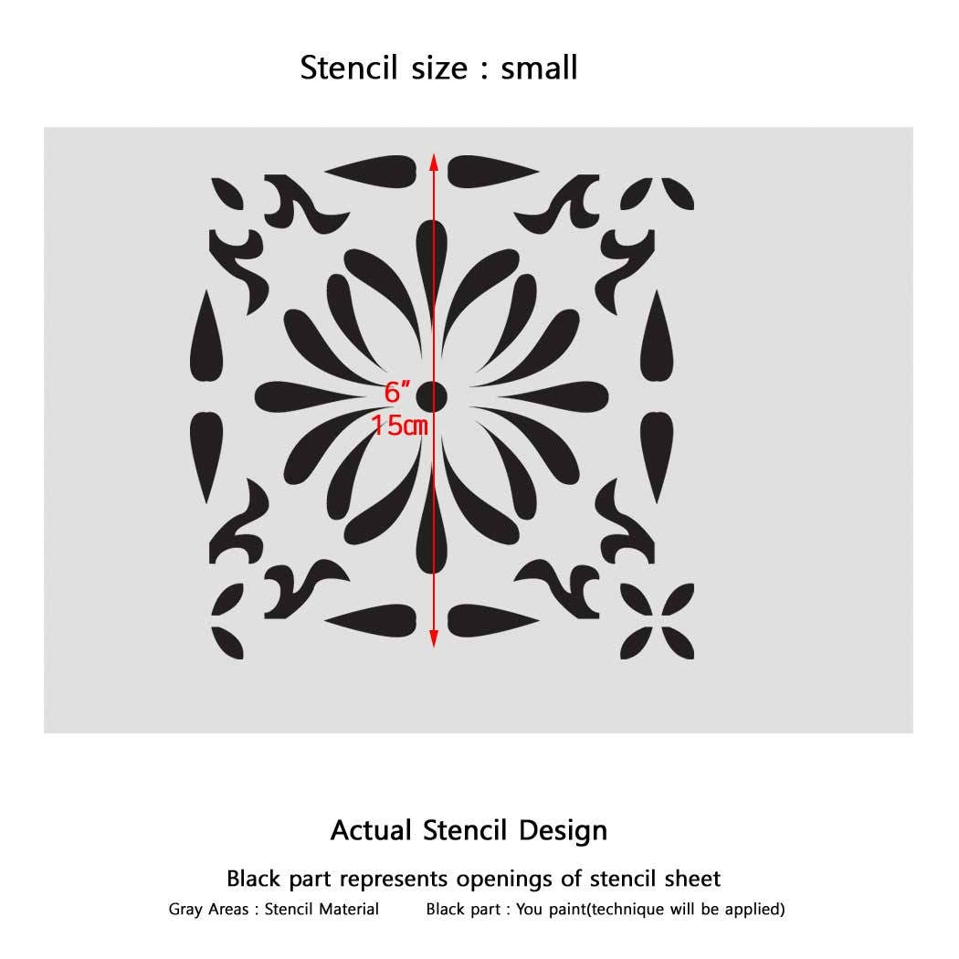 Wall Moroccan Reusable Tile Stencil T0062 for DIY Wall Decor Furniture ...