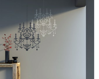 Wall Stencil Crystal Chandelier Template for DIY Decor - Better than decals