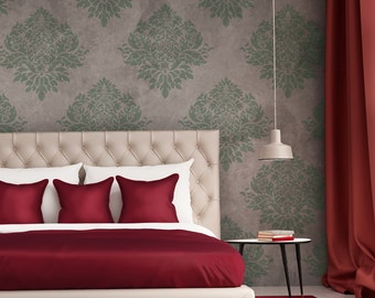 Wall Stencil Large Damask Template Rachelle for Elegant Wallpaper Look