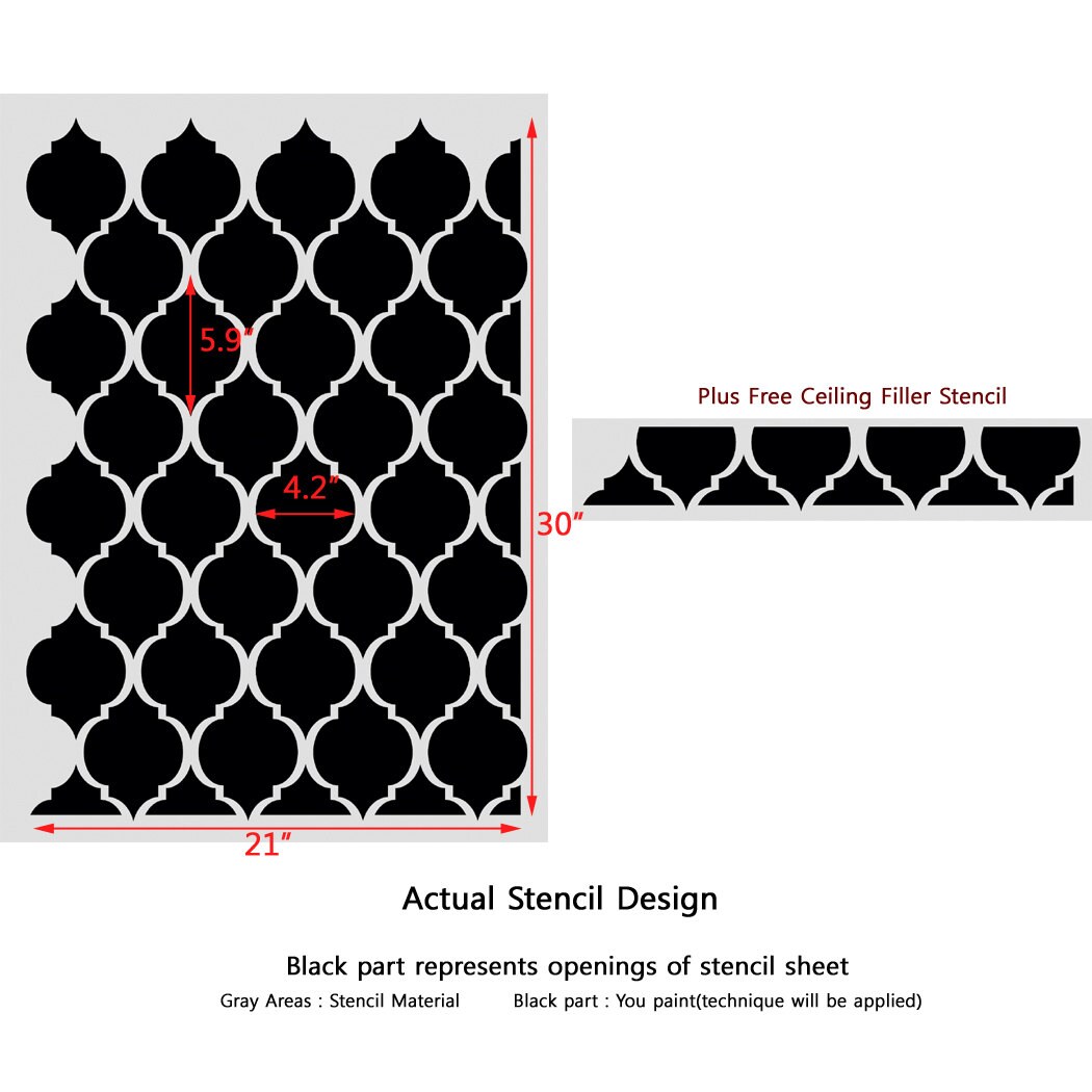 Moroccan Wall Allover Stencil Marrakech Reusable Stencils for DIY Home ...