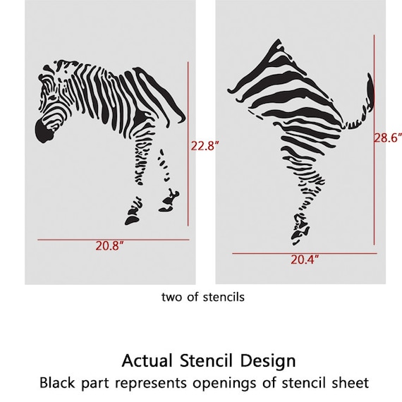Parete stencil Zebra stencil grandi dimensioni modello per muro