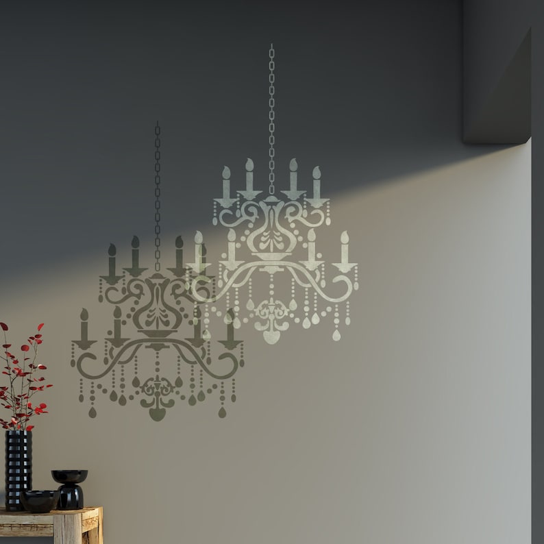 Wall Stencil Crystal Chandelier Template for DIY Decor Etsy Canada