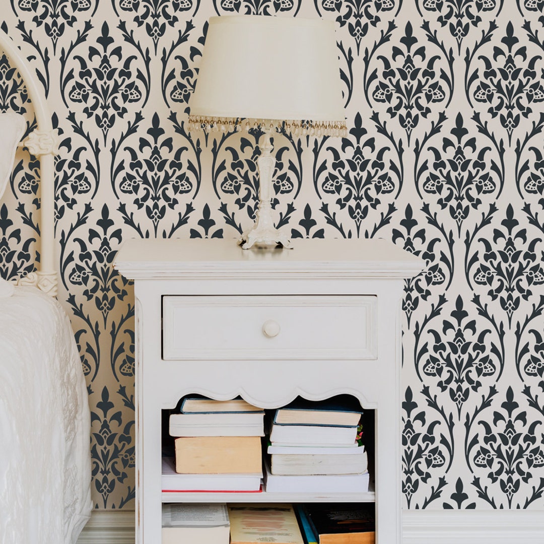 Bernice Damask Wall Allover Stencil for DIY Wall Home Decor - Etsy