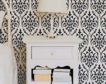 Bernice Damask Wall Allover Stencil for DIY Wall Home Decor