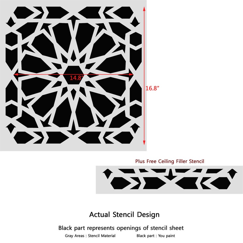 zelij moroccan wall stencils reusable template for diy