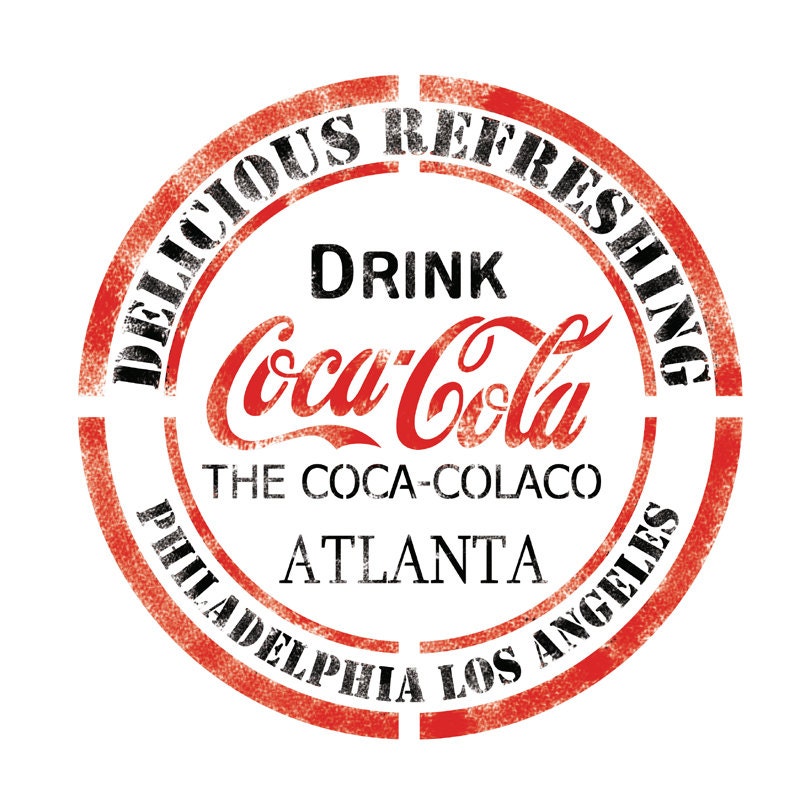 DRINK Cocacola Stencil Template for Crafting Wall Graffiti Art DIY