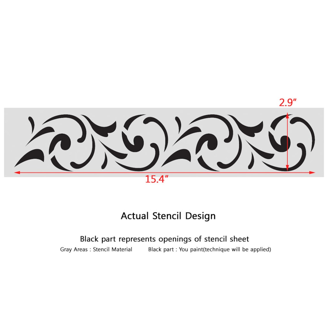 Wall Border stencils Pattern 034 Reusable Template for DIY | Etsy