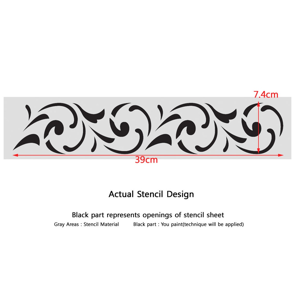 Wall Border stencils Pattern 034 Reusable Template for DIY | Etsy