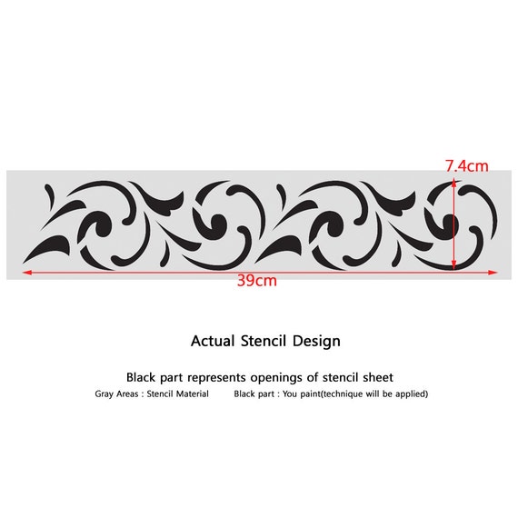 Wall Stencils Border Stencil Pattern 072 Reusable Template for DIY