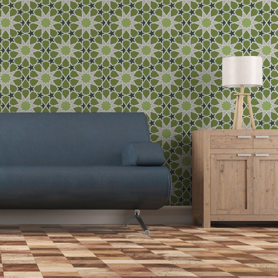 Moroccan Large Geometric Wall Stencil Demna for Easy DIY Project ...