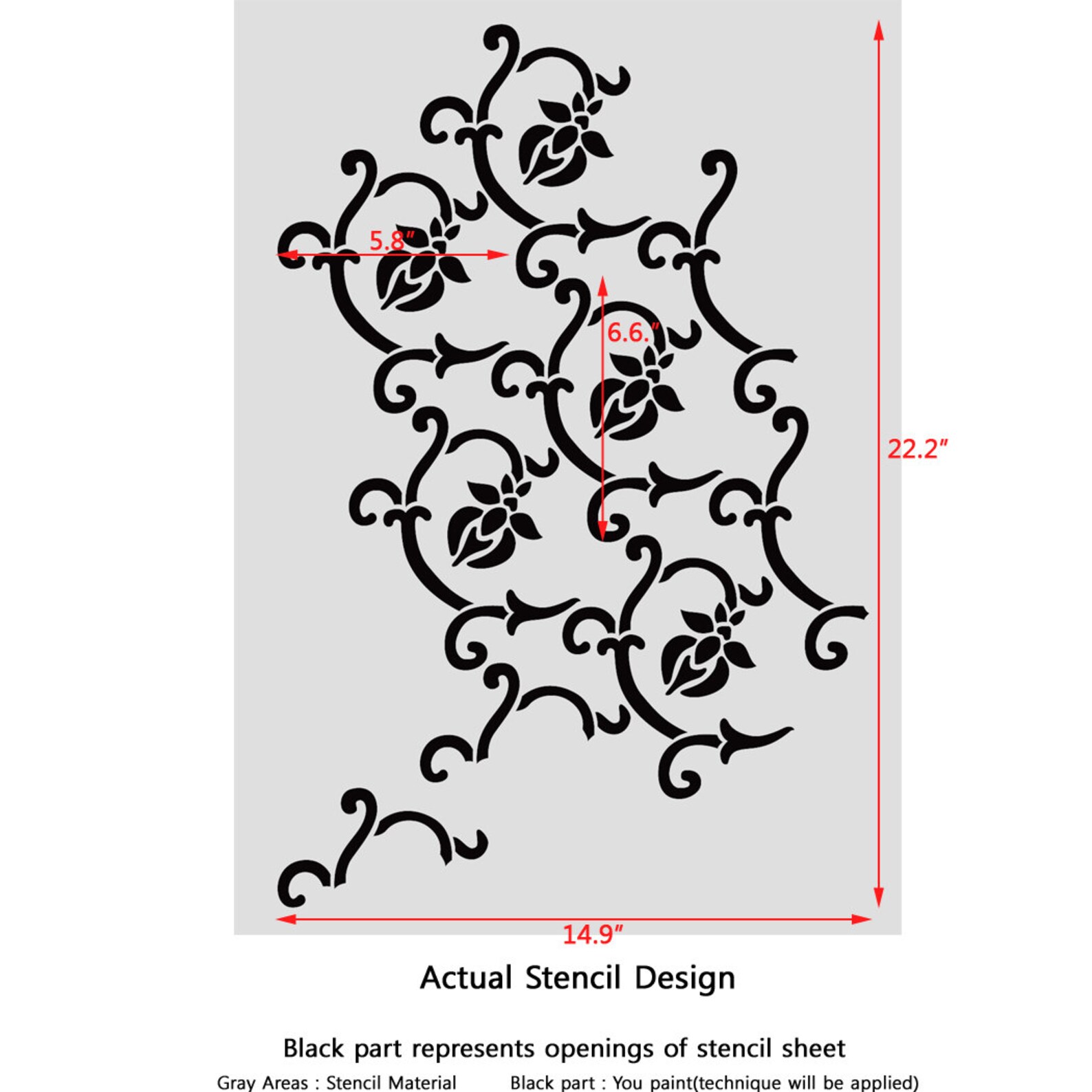 Flower Allover Trellis Wall Stencils Abel for DIY Decor Etsy