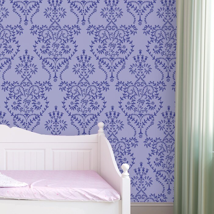 Damask Pattern Wall Stencil Nikita Reusable Stencil for DIY Decor ...