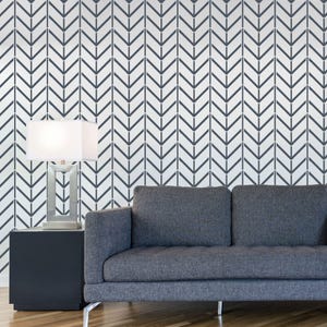 Wall Herringbone Zig Zag Allover Modern Stencil Reusable stencils for DIY wall decor