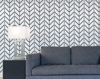 Pared Herringbone Zig Zag Allover Plantilla moderna Plantillas reutilizables para la decoración de paredes de bricolaje