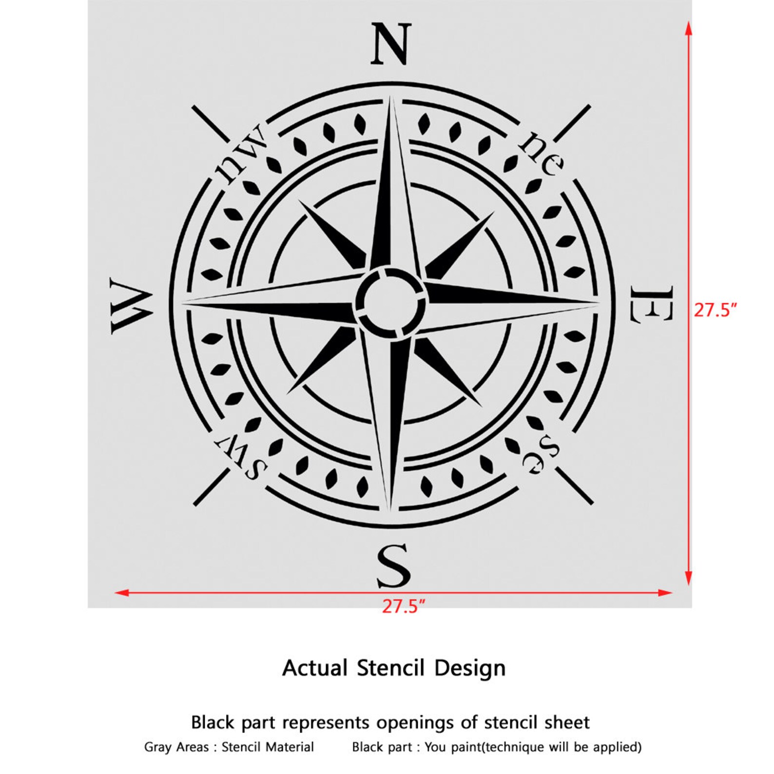 Compass bearing Stencil X Large size stencil for DIY Walls Etsy