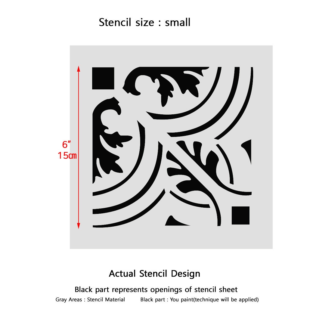 Wall Moroccan Reusable Tile Stencil T0065 for DIY Wall Decor Furniture ...