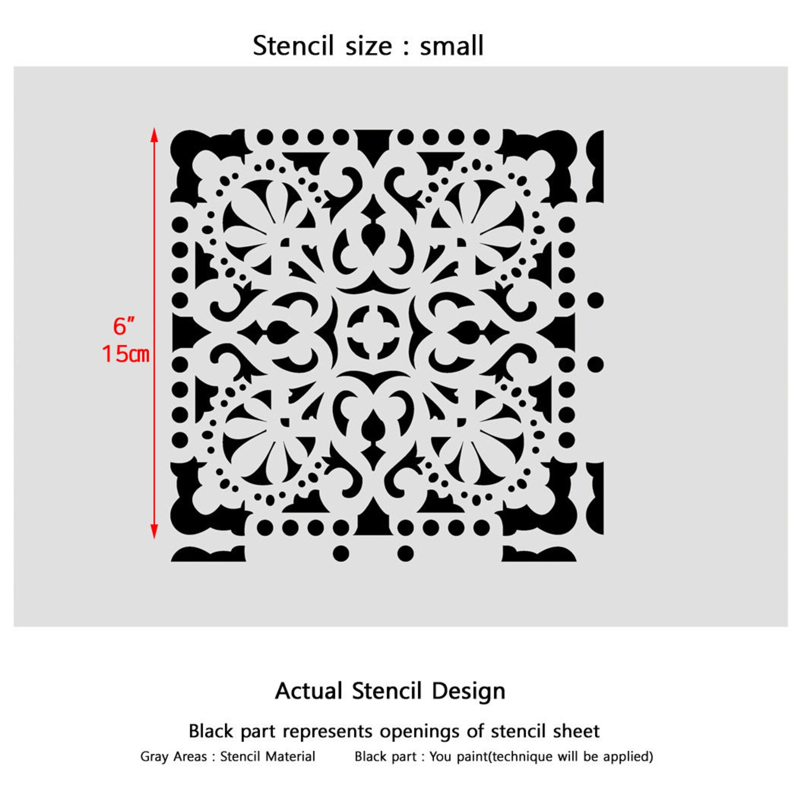 Wall Stencils Damask Tile Stencil for DIY Decor Faux Reusable Etsy