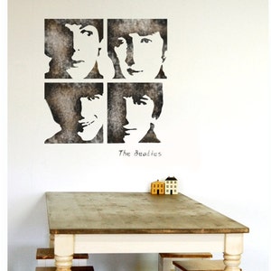 Large Wall Stencils The Beatles Reusable Airbrush stencils better than decals - for DIY decor Rooms