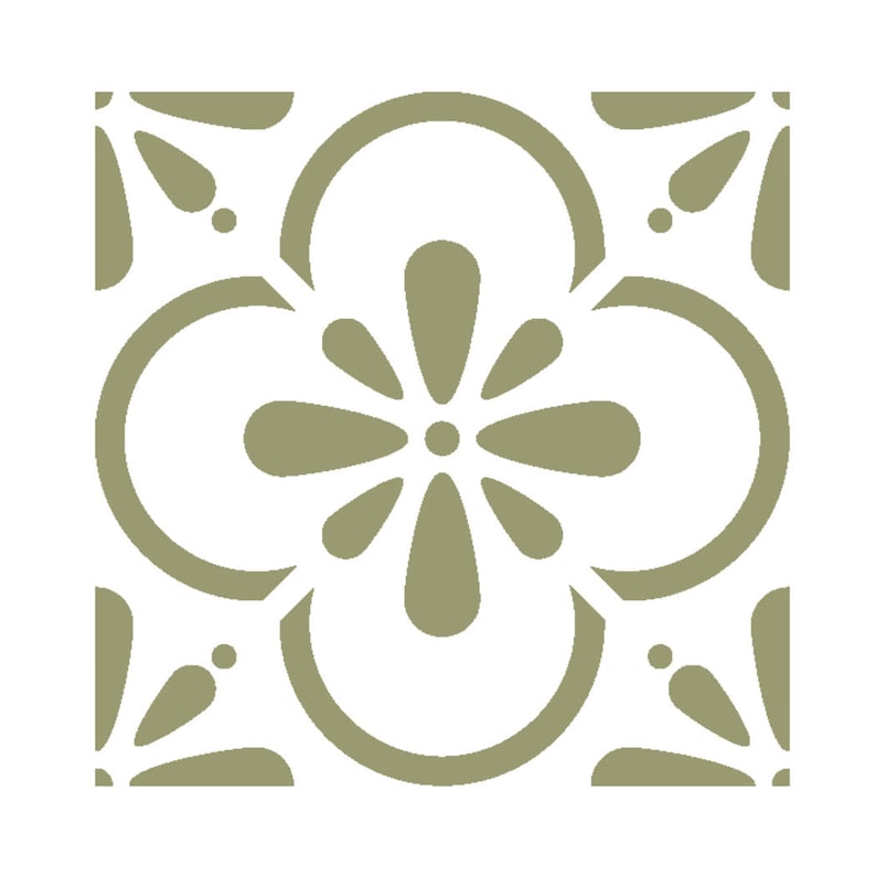 Amira Moroccan Tile Furniture Wall Floor Stencil For