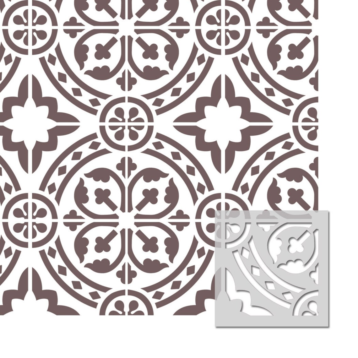 Wall Moroccan Reusable Tile Stencil T0067 for DIY Wall Decor Furniture ...