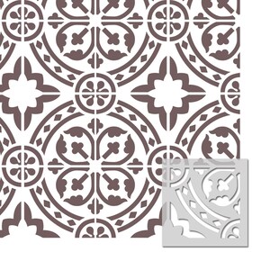 Wall Moroccan Reusable Tile Stencil T0067 for DIY Wall Decor Furniture ...