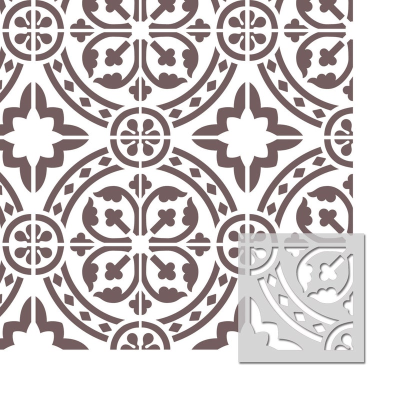 Wall Moroccan Reusable Tile Stencil T0067 for DIY Wall Decor Furniture ...