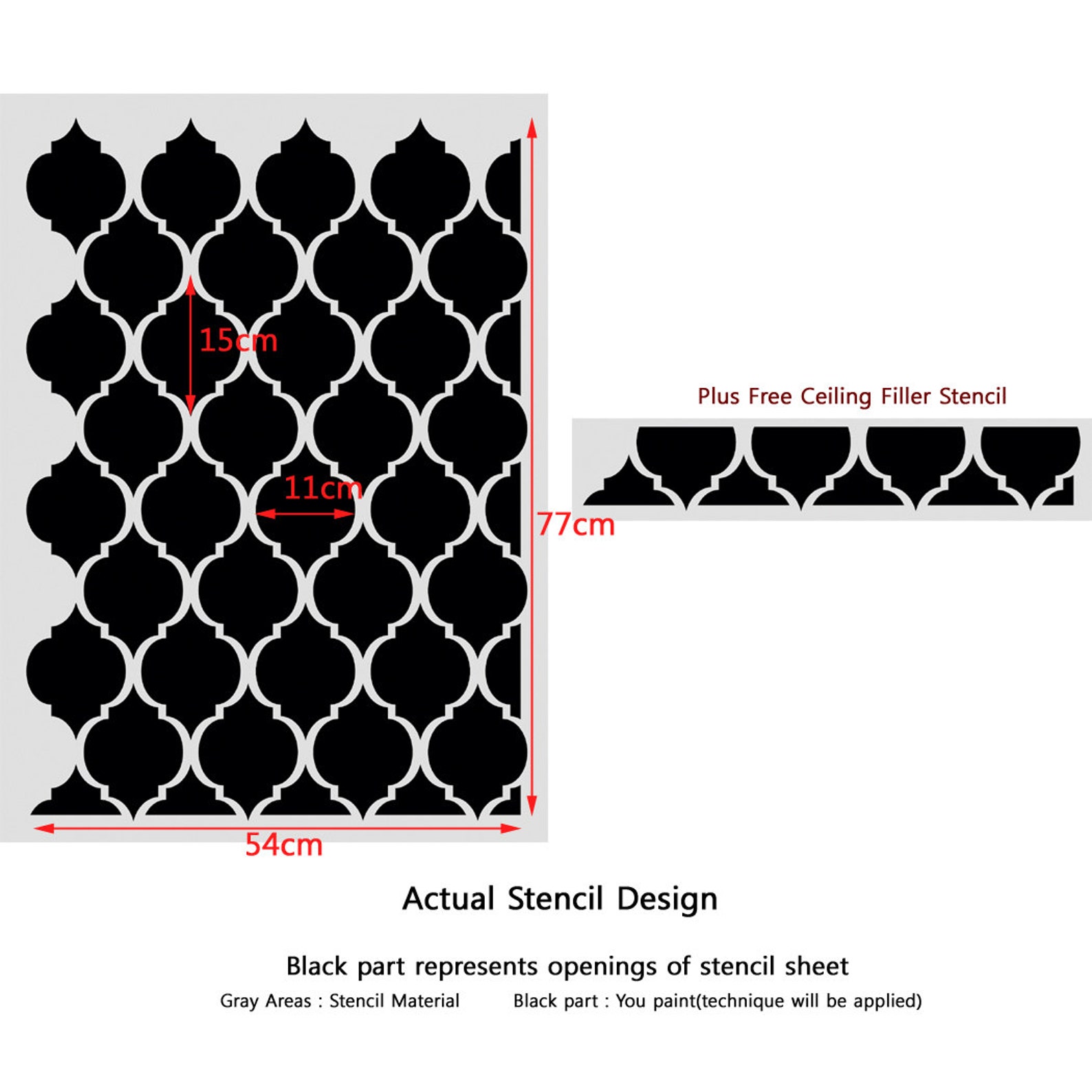 Moroccan Wall Allover Stencil Marrakech Reusable Stencils for DIY Home ...