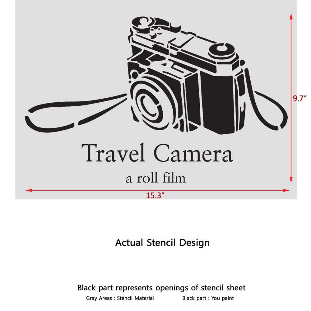 Travel Camera stencils for Crafting Wall art decor Reusable Etsy