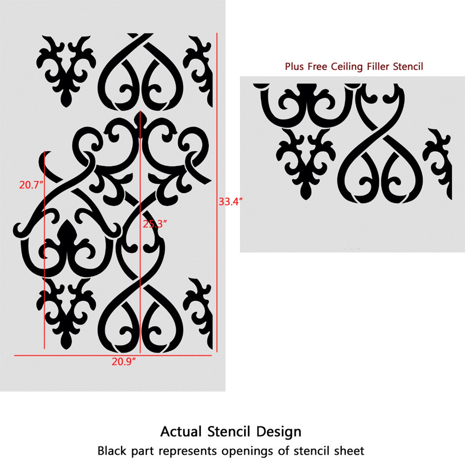Classic Decorative Wall Stencil Pattern for Wall Room Decor Etsy